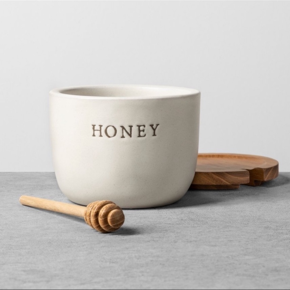 Honey Pot With Acacia Wood Dipper & Lid Hearth & Hand With Magnolia